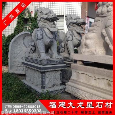 青石麒麟雕刻 1.6米石雕麒麟 惠安哪家石雕廠好