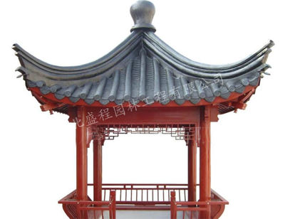休閑古建涼亭造價-盛程園林-四角古建涼亭承接